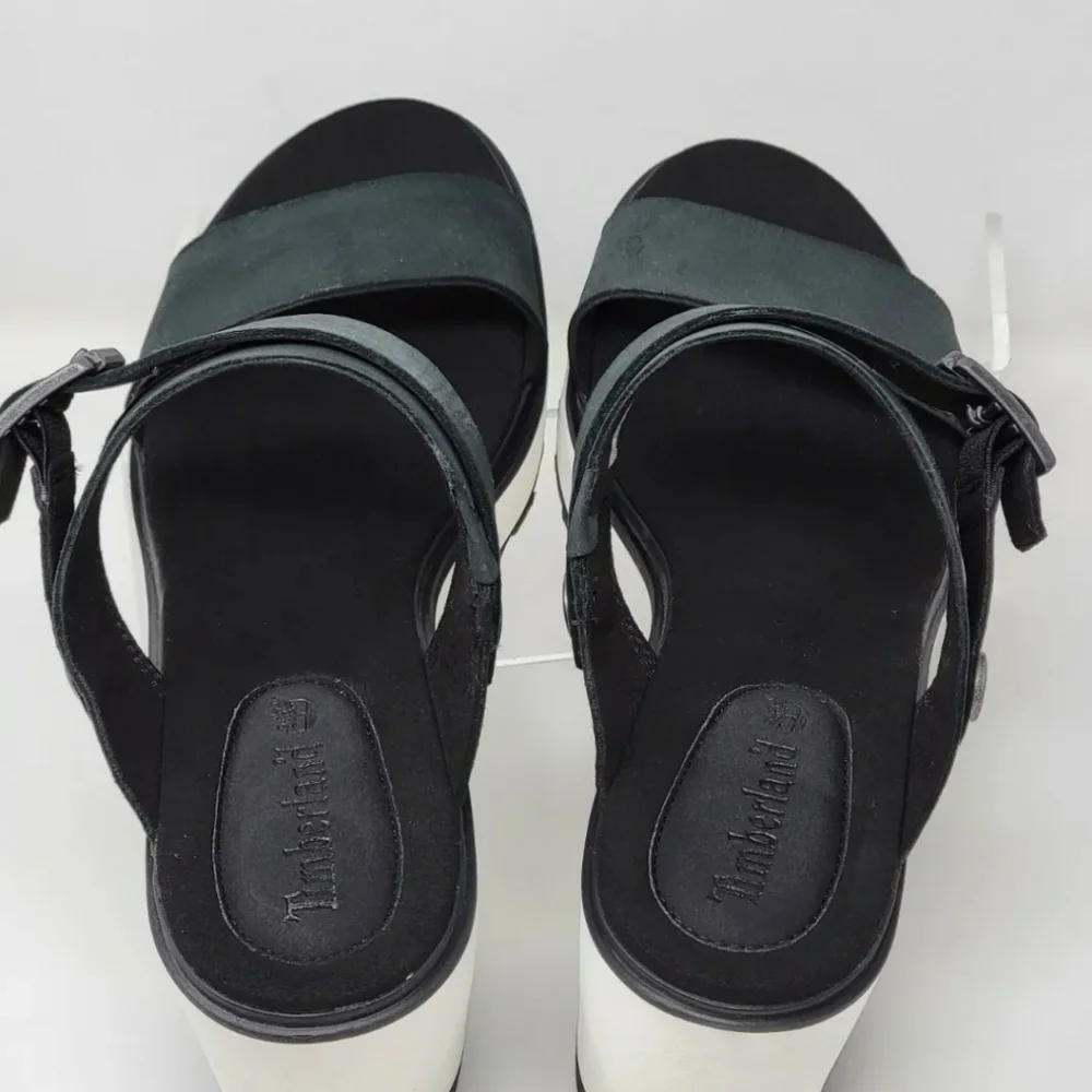 Timberland Women's Koralyn Black & White Sandals Size 9.5 A26SF New